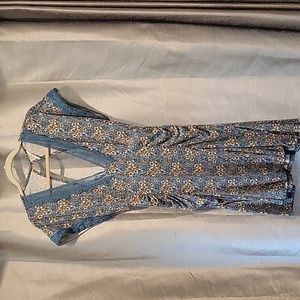 Free People Blue Floral Midi Dress